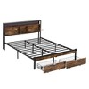 NicBex Platform Bed Frame with Wooden Headboard and Footboard,Metal Platform Bed with RGB LED,Charging Station and 2 Drawers,Easy Assembly,Black - 4 of 4