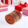 Unique Bargains Gift Wrap Ribbons Tartan Christmas Bow Polyester Pumpkin 118.11"x2.48" 1 Pc - 2 of 4