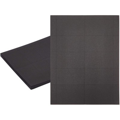 Stockroom Plus 50 Sheets 500 Cards A4 Size Black Printable Business Card Sheets 3.5 x 2 In