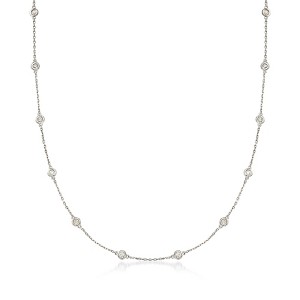Ross-Simons 1.00-2.00 ct. t.w. Bezel-Set Diamond Station Necklace in Sterling Silver - 1 of 3