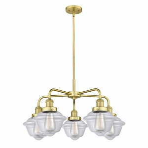 Oxford - 5 Light Stem Hung Chandelier In Art Deco Style-13.5 Inches Tall and 24.5 Inches Wide - 1 of 1