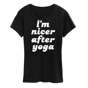 Women's - Instant Message - I'm Nicer After Yoga Short Sleeve Graphic T-Shirt - 1 of 4