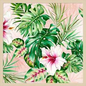 Amanti Art Hot Tropical Floral by Alex Black Wood Framed Wall Art Print - 1 of 4