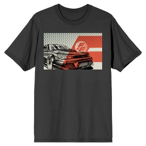 The Fast & the Furious Title Logo and Monochromatic Car Men's Charcoal Gray Graphic Tee - 1 of 2