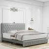 NicBex Upholstered Bed Frame with Star Projector Galaxy Light,Adjustable Button Tufted Headboard with USB Port,Music Speaker,Easy Assembly - 4 of 4
