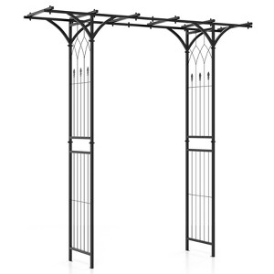 Tobuy Garden Arbor Decorative Metal Garden Arch w/ Trellises for Climbing Plant Vine Rose - 1 of 4