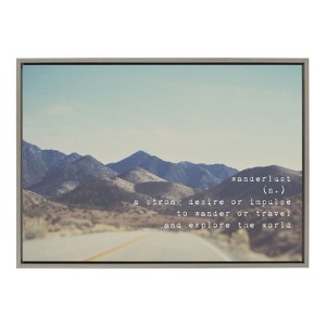 Kate and Laurel Sylvie Wanderlust Sierra Nevada Mountains Framed Canvas by Laura Evans, 23x33, Gray - 1 of 4