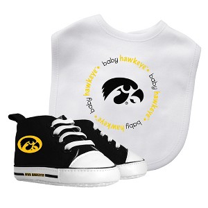 Baby Fanatic 2 Piece Bid and Shoes - NCAA Iowa Hawkeyes - White Unisex Infant Apparel - 1 of 3