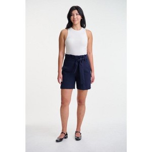 Lafidi Women’s Libbi Hi-Rise Paperbag Shorts with Self Sash Belt and Side & Welt Pockets for a Flowy Yet Tailored Look - 1 of 4