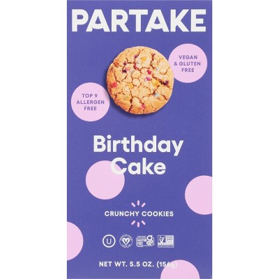 Partake Gluten Free Vegan Birthday Cake Cookies - 5.5oz
