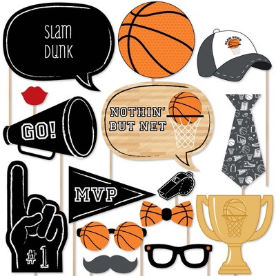 Big Dot of Happiness Nothin' but Net - Basketball Photo Booth Props Kit - 20 Count