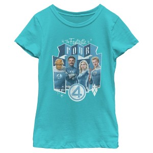 Girls The Fantastic Four: First Steps Retro First Family Panels T Shirt - 1 of 4