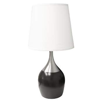 24.5" Modern Metal Table Lamp with Touch Sensor Brown/White - Ore International
