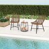 Costway 3 PCS Outdoor Furniture Set with Pet House & Heavy Duty Metal Frame Brown - 4 of 4