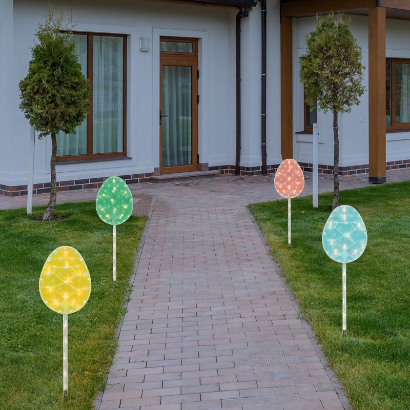 Northlight Easter Egg Pathway Marker Lawn Stakes - 28.5" - Set of 4, 2 of 4