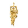 Black Bow Jewelry 14k Yellow Gold 3D Moveable Horse and Carriage Charm - 3 of 4