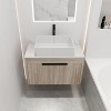 Vynxaria 30 in. Single Floating White Oak Plywood Bath Vanity with White Stone Slab Ceramic Top KD-PACKING Ready to Assemble - 3 of 4