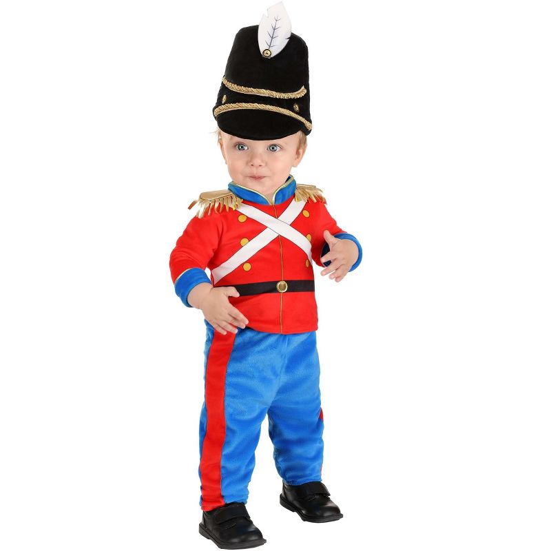 HalloweenCostumes.com 12-18 Months  Boy  Toy Soldier Costume for Infants, Black/Blue/Red, 1 of 3