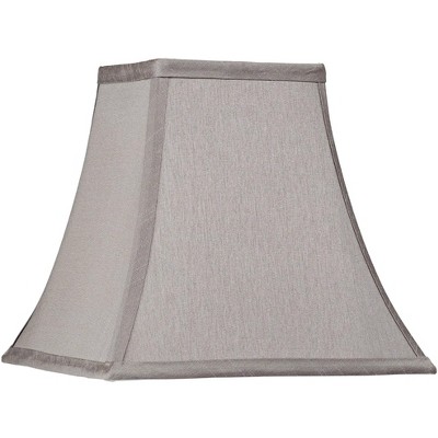 Springcrest Pewter Gray Small Square Lamp Shade 5.25" Top x 10" Bottom x 9.5" High (Spider) Replacement with Harp and Finial