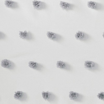 White and Gray Polka Dot Fabric Shower Curtain