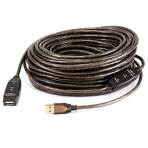 Monoprice USB 2.0 Extension Cable - 82 Feet - Black | USB Type-A Male to USB Type-A Female, Active, 26/22AWG, Repeater, Kinect & PS3 Move Compatible - 1 of 4