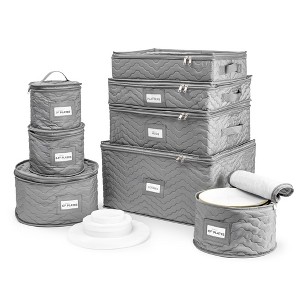 Sorbus 8 Piece Quilted China Dinnerware Storage Cases - for Dinnerware, Mugs, Cups - 1 of 4