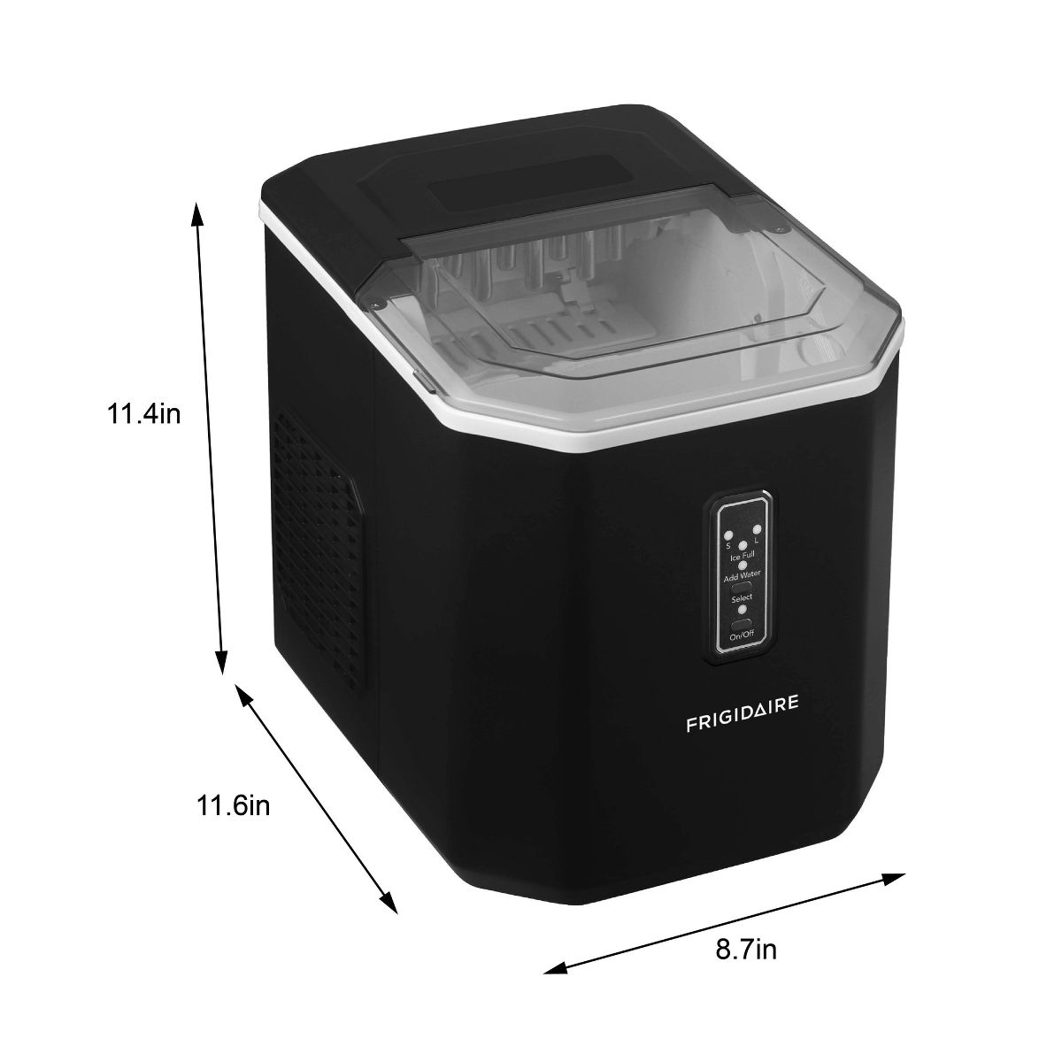 Frigidaire 26lb Compact Countertop Ice Maker Black: Portable Countertop Ice Machine, Bullet Ice, 26lb Daily Production - thumbnail 10