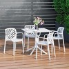 WestinTrends Playa 5-Piece Outdoor Resin Square Patio Dining Table Set with Modern Stackable Patio Dining Chairs, White - 2 of 4