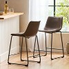Brown Vintage Style 24" Bar Stool Set of 2 - 3 of 4