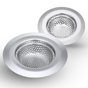 Garnen 2 Pack Kitchen Sink Drain Strainer, Stainless Steel Mesh Sink Strainer Basket, Sink Food Catcher, Shower Drain Hair Catcher For Bathroom, 4.3" - 1 of 4
