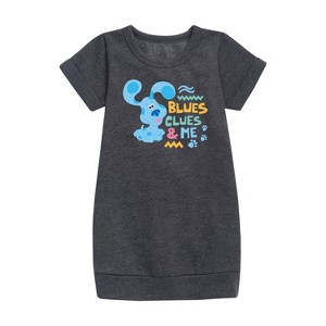 Girls' - Blue's Clues & You! - Blue's Clues & Me Graphic Short Sleeve Fleece Dress - 1 of 2