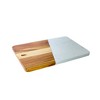 Slickblue Sleek Diagonal Marble & Acacia Wood Serving Board, 12” x 7.75” - White/Black, Ideal for Stylish Presentations - 2 of 4