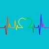 Adult Design By Humans Pride Heartbeat Rainbow By LuckyCharm99 T-Shirt - 2 of 2