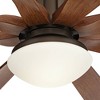 60" Possini Euro Design Industrial Outdoor Ceiling Fan with LED Light Remote Control Bronze Koa Opal Glass Damp Rated Patio Gazebo - 3 of 4