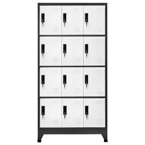 vidaXL Locker Cabinet Anthracite and White Steel Standard Locker Cabinet - 1 of 4