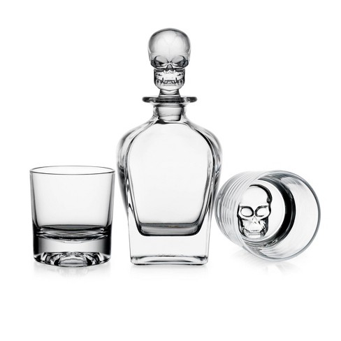 Glass Skull Double Shot Glasses - Set of 2