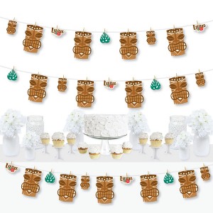Big Dot of Happiness Tropical Luau - Hawaiian Beach Party DIY Decorations - Clothespin Garland Banner - 44 Pieces - 1 of 4