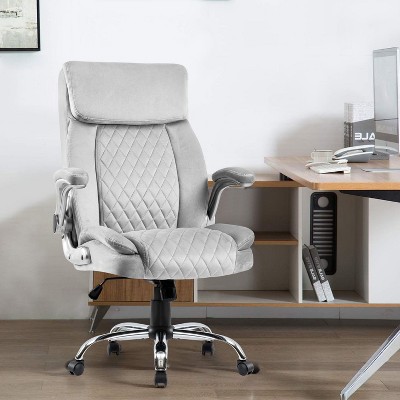 Swivel Office Room Chair Executive Desk Chair Velvet, Office Executive Chair High Back Adjustable Managerial Home Desk Chair-The Pop Home