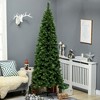 HOMCOM 7.5 FT Artificial Christmas Tree Holiday Decoration with Auto Open, Steel Base, Pine Needles, Pencil Shape - 2 of 4