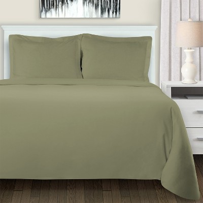 Cotton Flannel Solid or Trellis Heavyweight Duvet Cover Set with Matching Pillow Shams by Blue Nile Mills