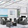 ELJGET 4-Piece Outdoor Patio Furniture Sets, Wicker Conversation Set for Porch Deck, Rattan Sofa Chair with Cushion - 2 of 4