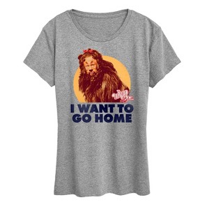 Women's - Wizard of Oz - Cowardly Lion I Want To Go Home Short Sleeve Graphic T-Shirt - 1 of 4