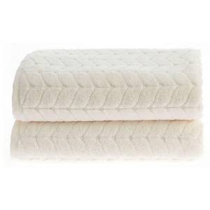 BAGOKIE 100% Cotton Soft Plush Absorbent Quick Dry Bathroom Towel, 2 pcs Bath Towel Set - 1 of 4