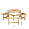 NicBex Outdoor Dining Table Set Round Picnic Table with Umbrella Hole & Built-in Benches,Patio Table Set for Garden, Backyard, Porch - 4 of 4