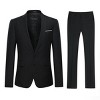 Cloudstyle Men's 3-Piece 2 Buttons Slim Fit Solid Color Jacket Smart Wedding Formal Suit - 2 of 4