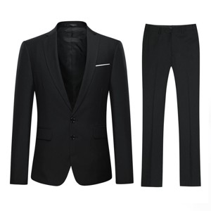 Cloudstyle Men's 2-Piece Suits Slim Fit 2 Button Dress Suit Jacket Blazer & Pants Set - 1 of 4