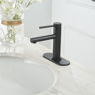 Matte Black Single Handle Brass Bathroom Faucet