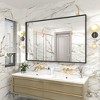 Apmir H Rectangular High-Strength Tempered Glass and Aluminum Alloy Framed French Cleat Mounted Wall Decor Bathroom Vanity Mirror in Matte Black - 2 of 4