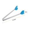 Unique Bargains Stainless Steel Silicone Tips Heart Shape Food Tongs - 2 of 4