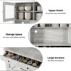 Kitchen Pantry Storage Cabinet with Microwave Stand & Coffee Bar Cabinet,Freestanding Hutch Cabinet with 4 Doors - 4 of 4